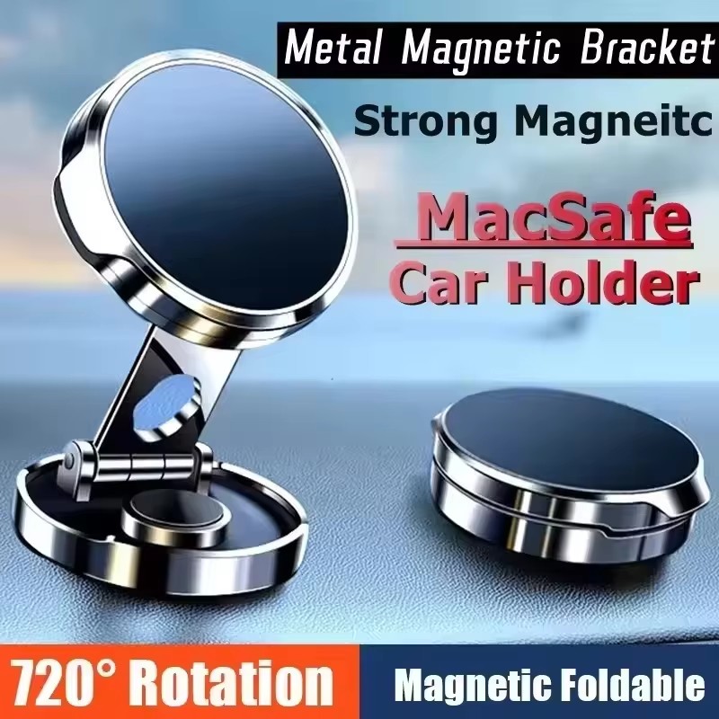 Phone Accessories Holder - Round Folding Magnetic Car Holder 360