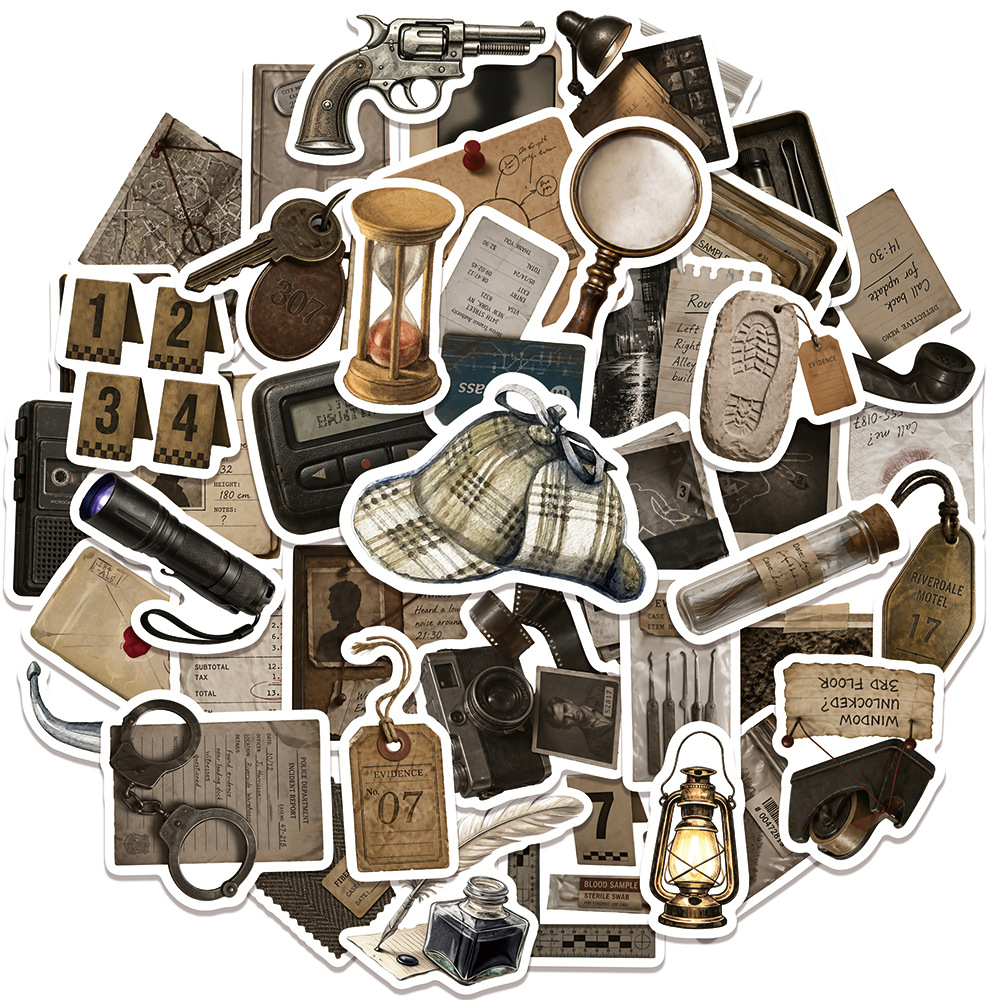 50PCS Retro Detective Mystery  - đánh giá và giá Phone Accessories For Kids