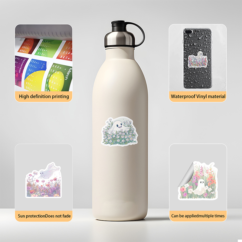 50PCS Cute White Ghost Graffit - đánh giá và giá Phone Accessories For Kids