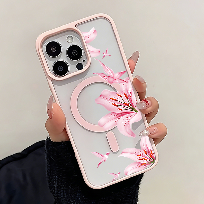 Pink Flower And Birds Magnetic - đánh giá và giá Magnetic Phone Case