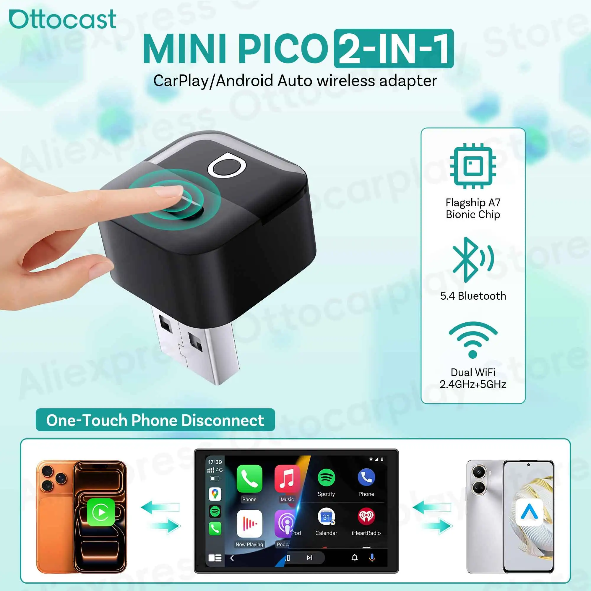 OTTOCAST Mini Pico 2026 Wirele - đánh giá và giá Phone Accessories Android